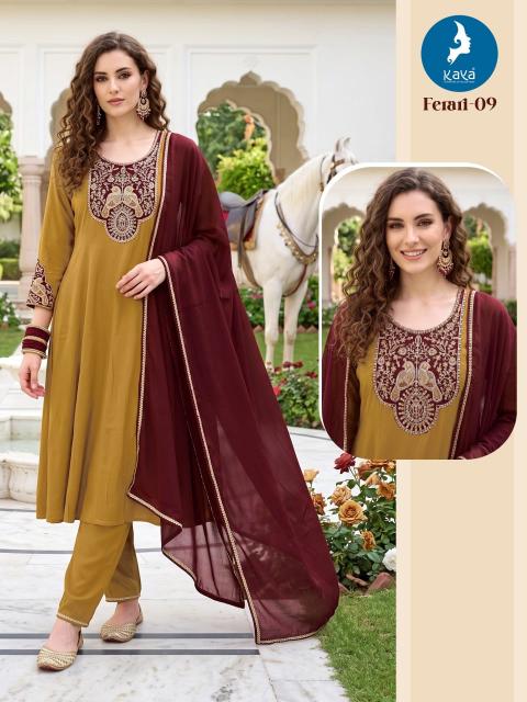 Kaya ferari anarkali 3pcs kurti ka wholesale